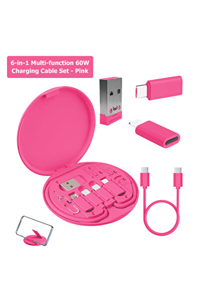 Choice Pink 60W Fast Charging Mobile Phone Holder Multifunctional Portable Da...