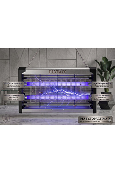 Flyboy Elektrikli Taşınabilir Sinek ve Haşere Öldürücü Cızz - UV Işıklı Profe...