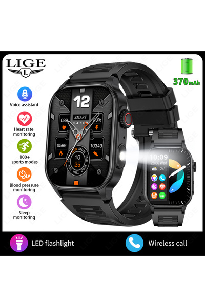 Choice3 ساعة LIGE الذكية الصحية باللون الأسود، ساعة LIGE الذكية الجديدة للرجا...