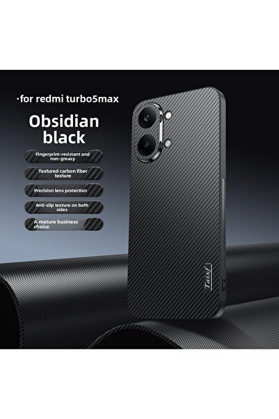 Choice7 حافظة فاخرة سوداء بنمط ألياف الكربون لهاتف POCO X8 Pro Max X8 F8 Ultr...