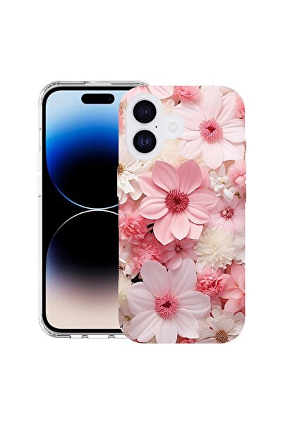 bestcase Husă pentru Apple iPhone 17 cu design Margarete Roz și Albe, TPU Ant...