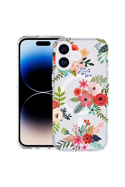bestcase Husă pentru Apple iPhone 17 cu design floral, Mag Anti Shock TPU, Te...