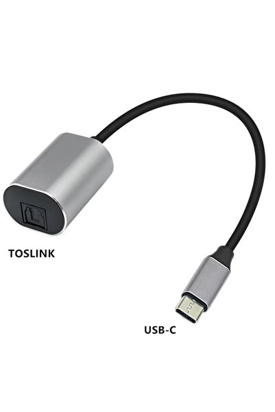 Choice موصل USB-C ذكر إلى TOSLINK أنثى بطول 0.2 متر، هيكل ألومنيوم أسود، يدعم...