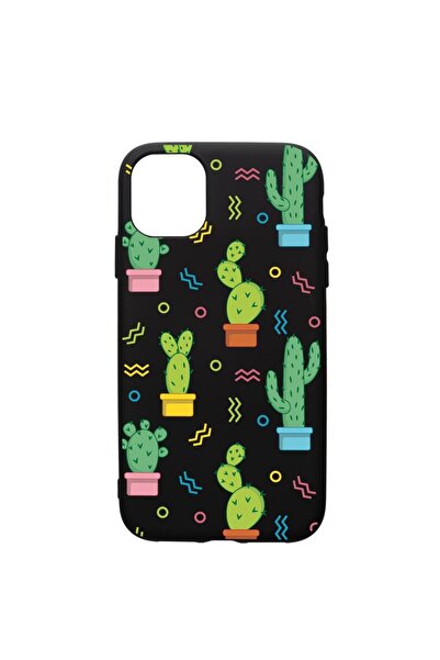 bestcase Θήκη σιλικόνης premium συμβατή με Apple iPhone 11, Κάκτος, με υφασμά...