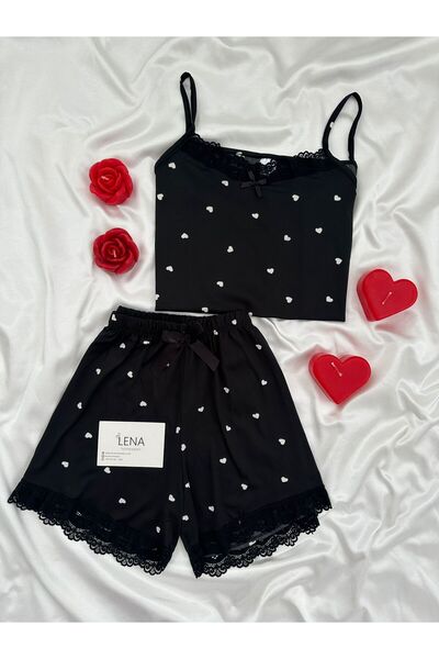 Lena Homewears Γυναικείο σετ πιτζάμες Lena Heart με σορτς Milan