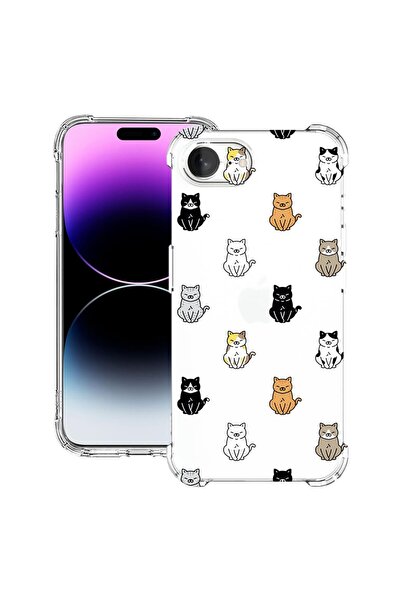 bestcase Θήκη για Apple iPhone 16e, Αντικραδασμική 1.5MM, Σχέδιο γάτας, Προστ...