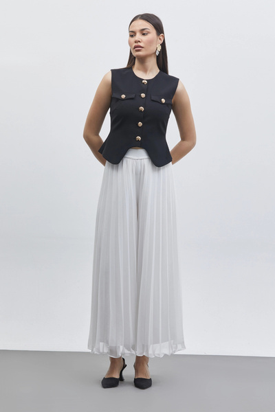 lodmela Σετ δύο τεμαχίων με γιλέκο με λεπτομέρειες στα κουμπιά και παντελόνι ...