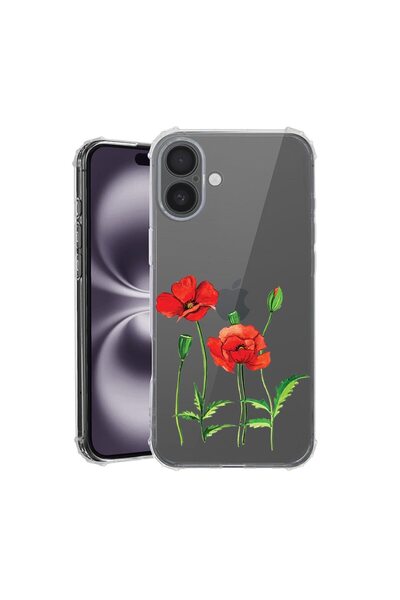 bestcase Husă pentru Apple iPhone 17 cu Design Red Poppy, Antișoc, Colțuri în...