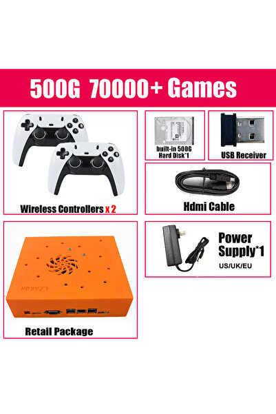 Choice1 وحدة تحكم لاسلكية مع قرص صلب 500 جيجابايت، وحدة ألعاب ريترو بنظام مزد...