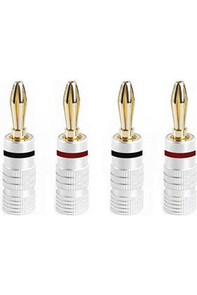 Choice Banana Connector Speaker Plugs 4Pcs Screw Lock White Red for Audio Jack