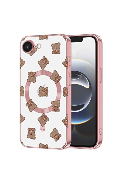 bestcase Husa Luxury MagSafe, Compatibilă cu Apple iPhone 16e, Model cu ursul...