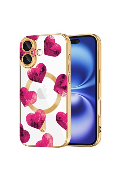 bestcase Πολυτελής Θήκη MagSafe, Συμβατή με Apple iPhone 16 Plus, Καρδιές Μπο...