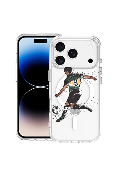 bestcase Θήκη για Apple iPhone 17 Pro με σχέδιο ποδοσφαίρου, MagSafe Αντικραδ...