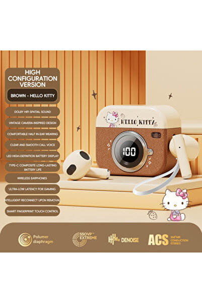 choice2 MQ86-brown MQ86 TWS Earbuds Wireless Earphones Cute Kuromi Hello Kitt...