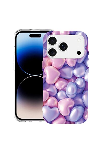 bestcase Husă pentru Apple iPhone 17 Pro cu Design Inimi Colorate, TPU Anti-ș...