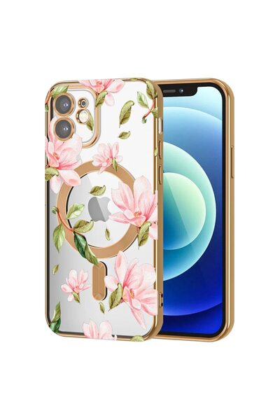 bestcase Πολυτελής Θήκη MagSafe, Συμβατή με Apple iPhone 12, Παστέλ Λουλούδια...