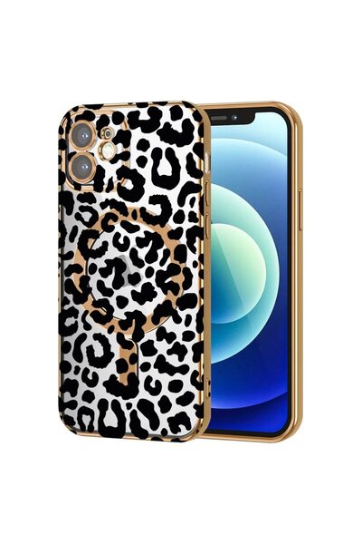 bestcase Πολυτελής Θήκη MagSafe, Συμβατή με Apple iPhone 12, Μαύρη Λεοπάρδαλη...