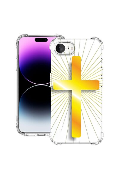 bestcase Θήκη για Apple iPhone 16e, Αντικραδασμική 1.5MM, Χρυσός Σταυρός, Προ...