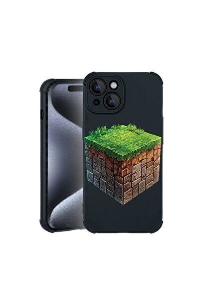 bestcase Husa TPU Pro Shock Compatibila cu Apple iPhone 15, cu Design Minecra...