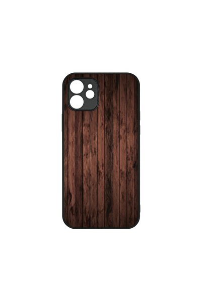 bestcase Λεπτή Γυάλινη Θήκη, Συμβατή με Apple iPhone 12, Ξύλο Καρυδιάς, Χρώμα...