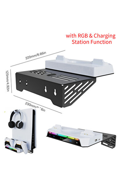 Choice حامل جداري من ALLOYSEED مع شاحن مزدوج للتحكم وإضاءة RGB، حامل شحن معدن...