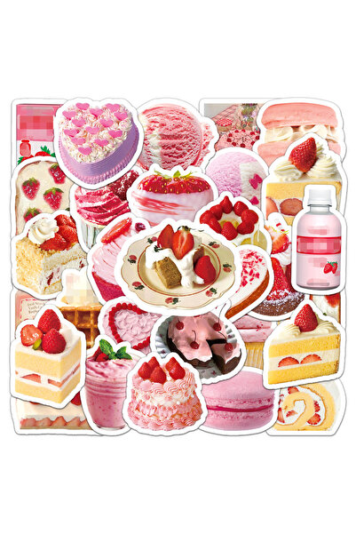 Choice MULTICOLOR 50Pcs Kawaii Strawberry Cake Stickers Strawberry Fruit Lapt...