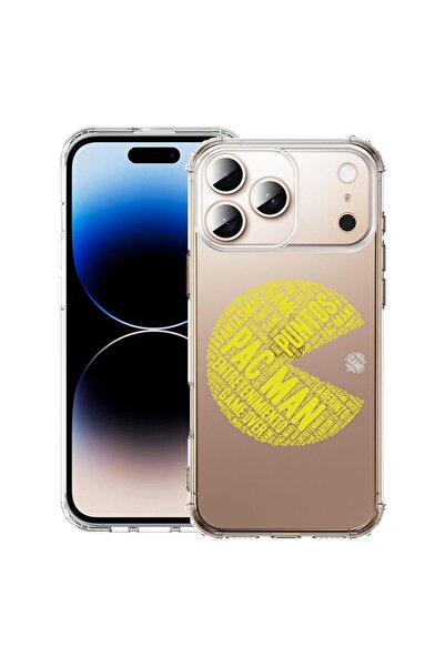bestcase Husă pentru Apple iPhone 17 Pro cu design caligrafic PacMan, Antișoc...