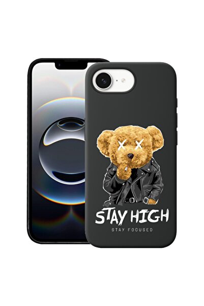 bestcase Калъф за Apple iPhone 16e, Премиум тънък силиконов 1.2ММ, Stay High ...