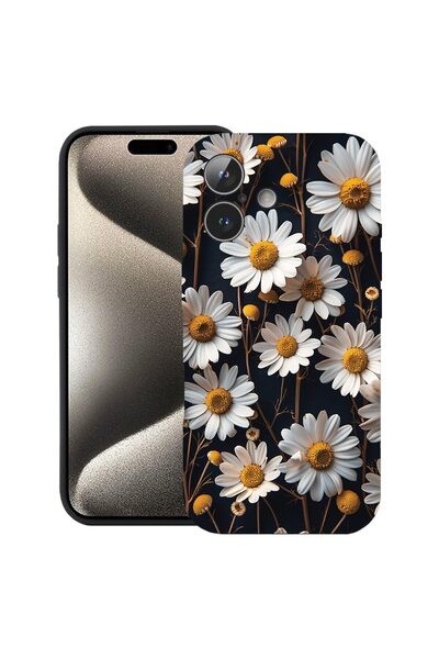 bestcase Калъф за Apple iPhone 17 с 3D дизайн на маргаритка, Премиум силикон,...