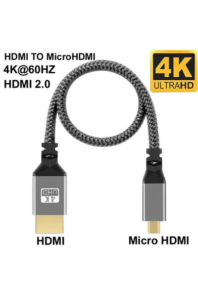 Choice1 كابل مايكرو HDMI بطول 0.5 متر من النايلون، يدعم HDTV بدقة 4K@60HZ، إص...