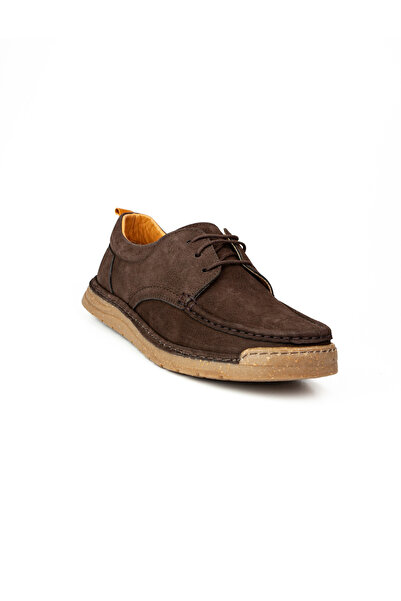 BABALİ 62401 Cool Men Brown Nubuck Leather Lace-Up Casual Men's Shoes
