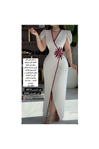 TREND فستان ليزا بوردة مطرزة (عودي)