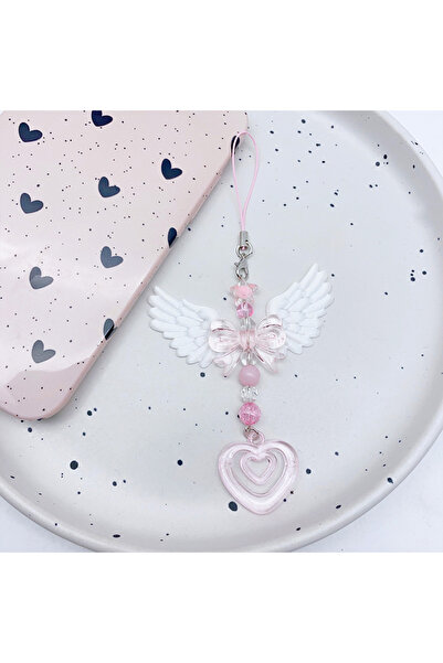Choice onesize Hot Lovely Wings Bow Heart Mobile Strap Phone Pendant Chain Fo...