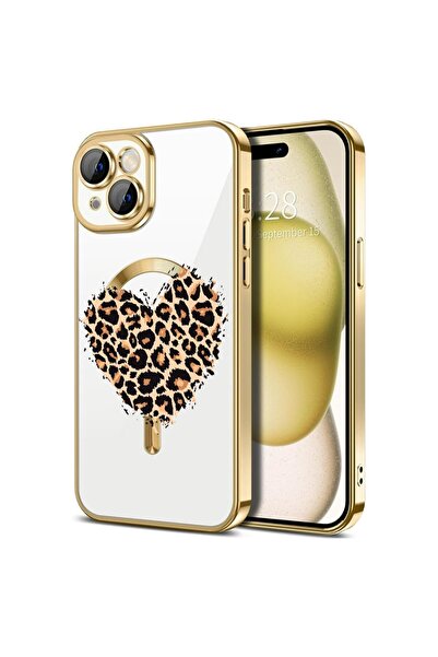 bestcase Πολυτελής Θήκη MagSafe, Συμβατή με Apple iPhone 15, Σχέδιο Καρδιά Λε...