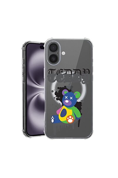 bestcase Husa pentru Apple iPhone 16, MagSafe Anti Shock, Teddy Bear Pastel C...
