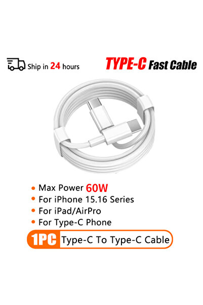 Choice7 1m TypeC-60W-Cable-1PC PD 60W USB C to Type C Fast Charging Cable for...