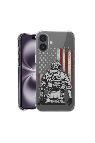 bestcase Husă pentru Apple iPhone 17 cu Design Soldat American, Antișoc, Colț...