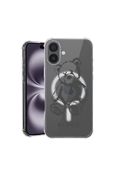 bestcase Husa pentru Apple iPhone 16, MagSafe Anti Shock, Teddy Bear blvck, P...