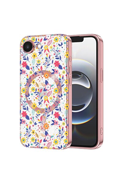 bestcase Husa Luxury MagSafe, Compatibila Apple iPhone 16e, Flower Pattern, U...