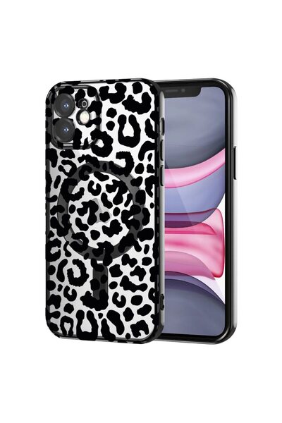 bestcase Πολυτελής Θήκη MagSafe, Συμβατή με Apple iPhone 12, Μαύρη Λεοπάρδαλη...