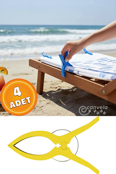 CANVELA 4 Adet XXL Büyük Boy Şezlong Plaj Havlu Mandalı Halı Asma Battaniye v...