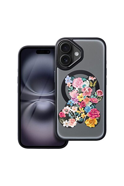 bestcase Husa Compatibila cu Apple iPhone 16 cu Design Teddy Bear Color Flowe...