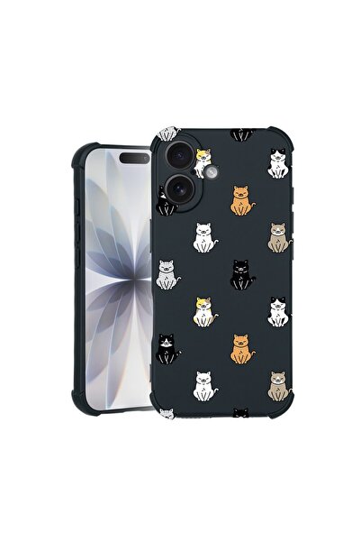 bestcase Θήκη TPU Pro Shock συμβατή με Apple iPhone 16, με σχέδιο γάτας, ενισ...