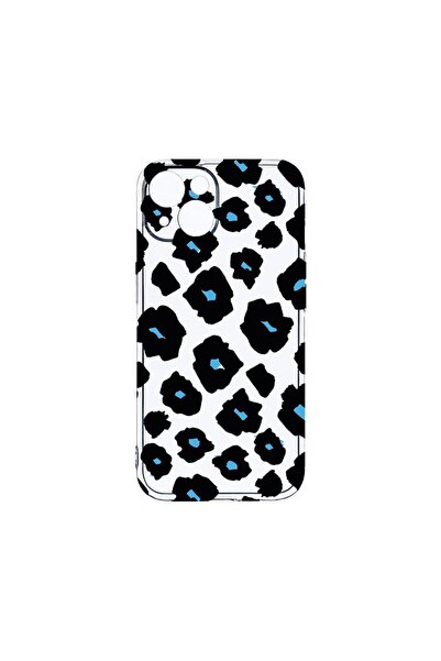 bestcase Θήκη Clear Silicon 2MM, Συμβατή με Apple iPhone 14, Μπλε Σχέδιο Λεοπ...