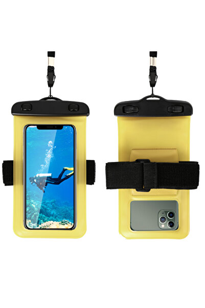 choice2 1PCS Yellow Arm Belt Mobile Phone Waterproof Pouch For iPhone 17 16 1...