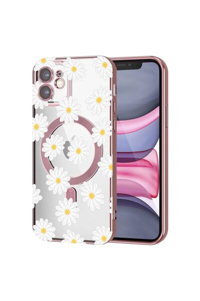 bestcase Husa Luxury MagSafe, Compatibila Apple iPhone 12, Happy Flowers Dais...
