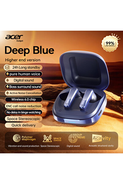 Choice1 Blue Acer Ohr646 Wireless Headphones In-Ear Design Anc Noise Reductio...