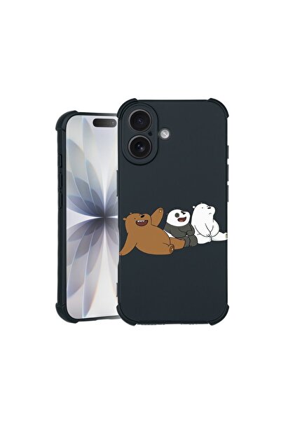 bestcase Husa TPU Pro Shock Compatibila cu Apple iPhone 16, cu Design Bears, ...