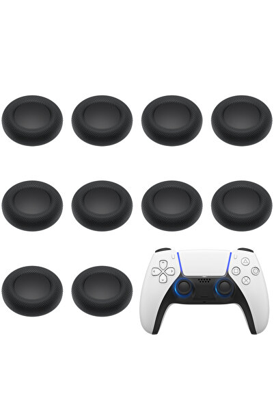 Choice 10 قطع من أغطية عصا التحكم البديلة باللون الأسود لجهاز بلايستيشن PS5 وPS4