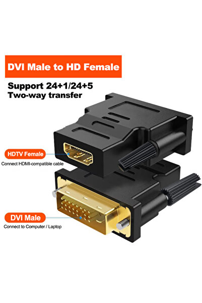 Choice محول DVI إلى HDMI متوافق بدقة 1080 بكسل، كابل محول DVI ذكر إلى أنثى HD...